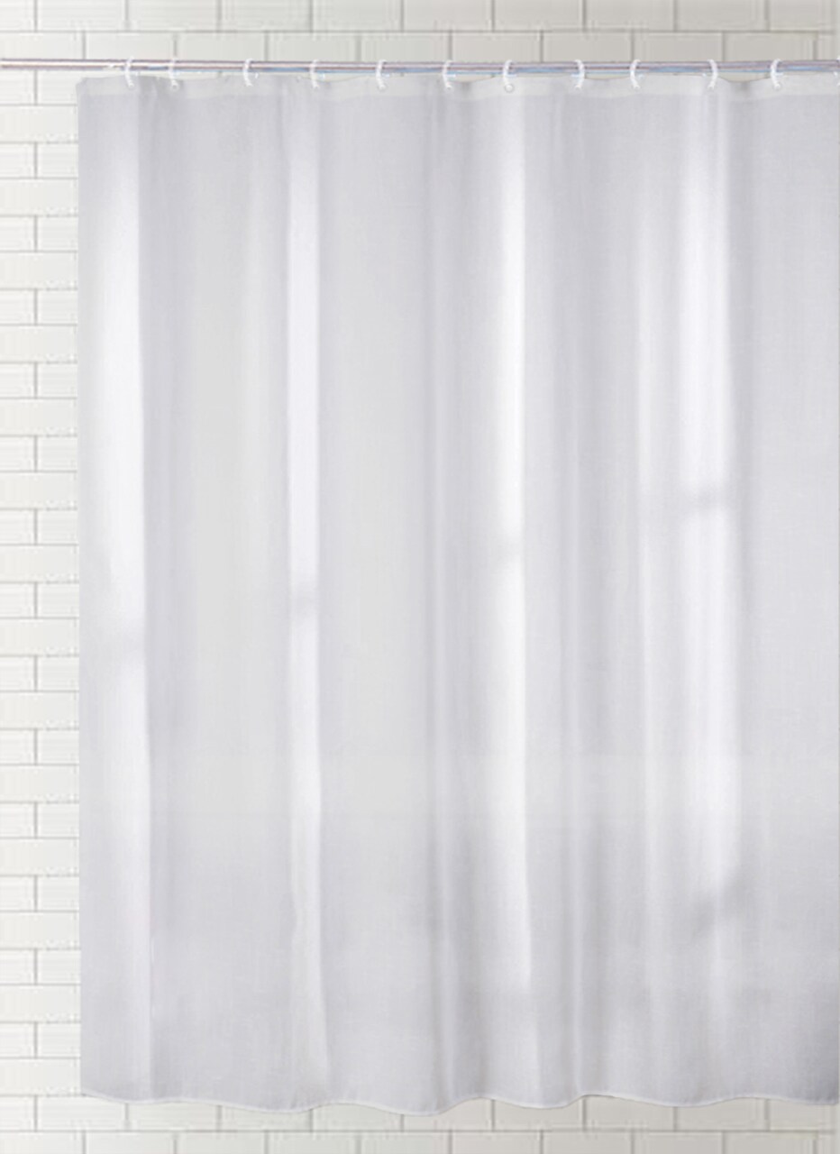 Contemporary Home Living 6&#x27; White Heavy Liner Home and Bathroom Essentials Shower Curtain